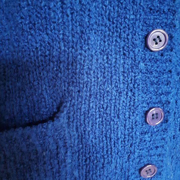Size L Vintage 1980s Imperial Classics Navy Blue Cardigan - Picture 9 of 11
